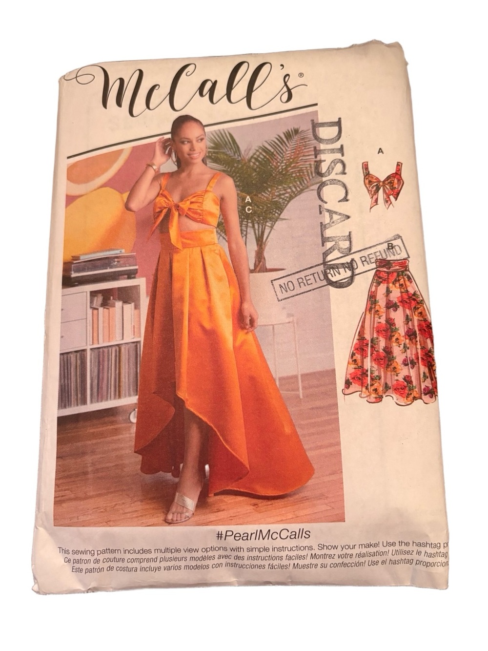 McCall’s Pearl McCalls 8152 Women’s Two-Piece evening sew pattern high low skirt